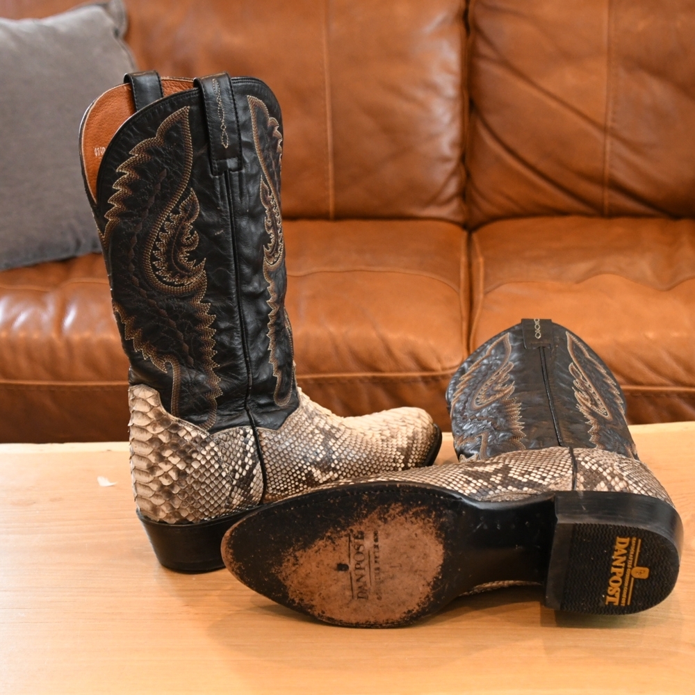 Dan Post Exotic Python Cowboy Boots 11EW - image 1
